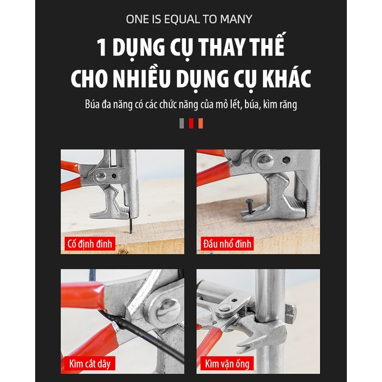 Búa trợ lực đóng đinh Đa Năng kết hợp Kìm Thông Minh US61