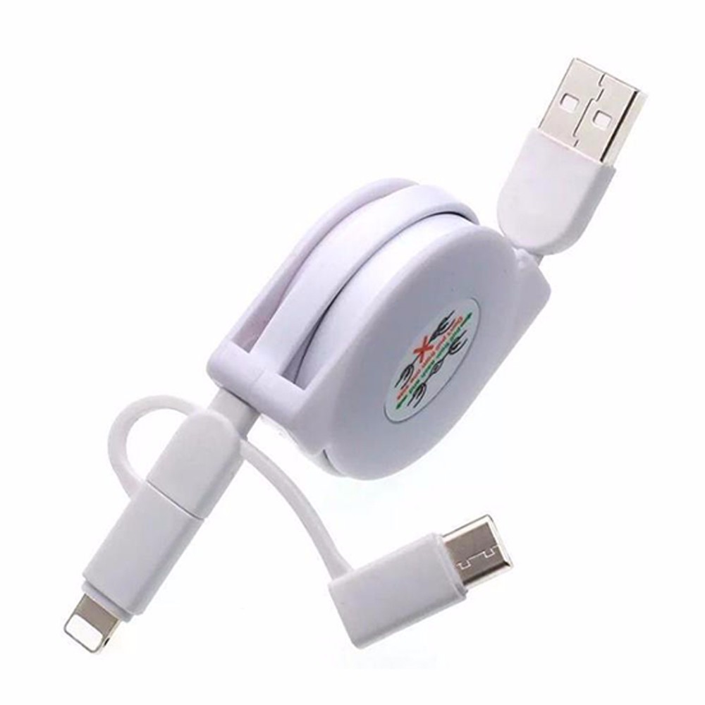 (Đang Bán) Bộ Dây Cáp Sạc Micro Usb Loại C 3 Trong 1 3.3ft