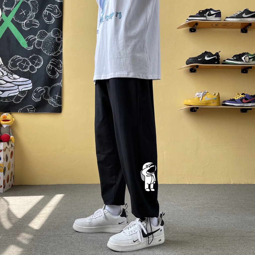 Quần dài lụa lạnh mỏng kiểu dáng xếp nếp phong cách Hàn Quốc thời trang dành cho nam M-5XL phi hành gia Nasa