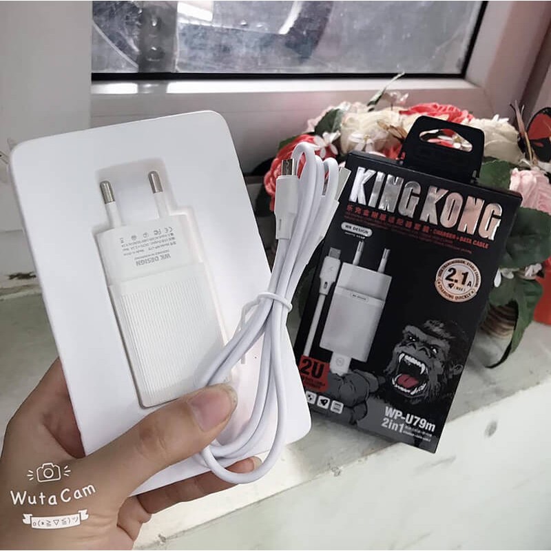 Bộ sạc nhanh KING KONG 2 cổng sạc USB dành cho samsung, iphone, tye c bảo hành lỗi 1 đổi 1