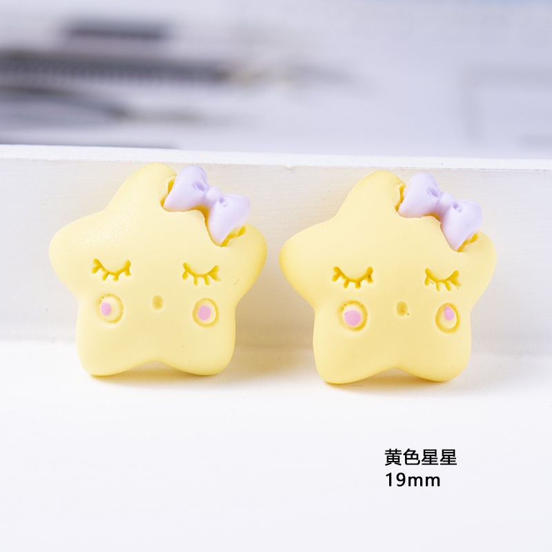 Set 20 phụ kiện resin trang trí thủ công họa tiết trăng/sao/đám mây hoạt hình xinh xắn