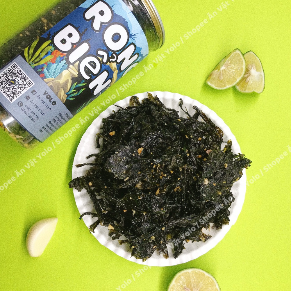 Rong biển cháy tỏi hộp 150g - Yolo đồ ăn vặt Hà Nội vừa ngon vừa rẻ