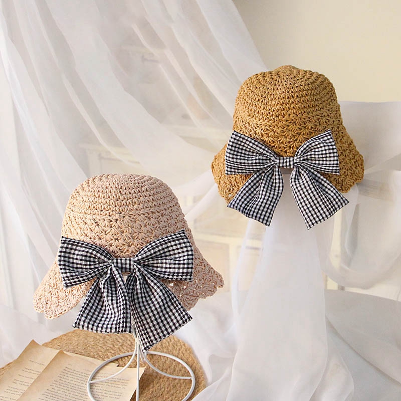 Mũ Cói Thắt Nơ Hàn Quốc Cho Bé