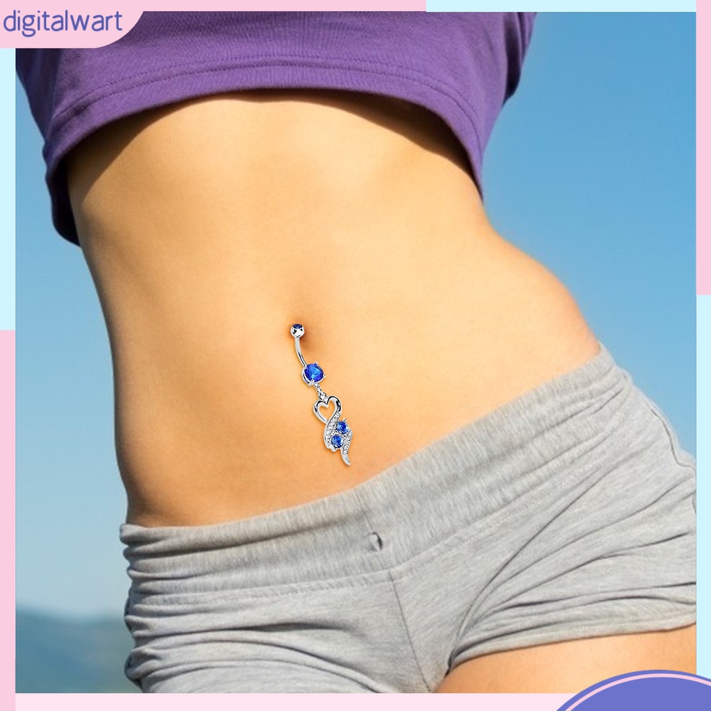 Khuyên rốn đính đá bằng thép y tế