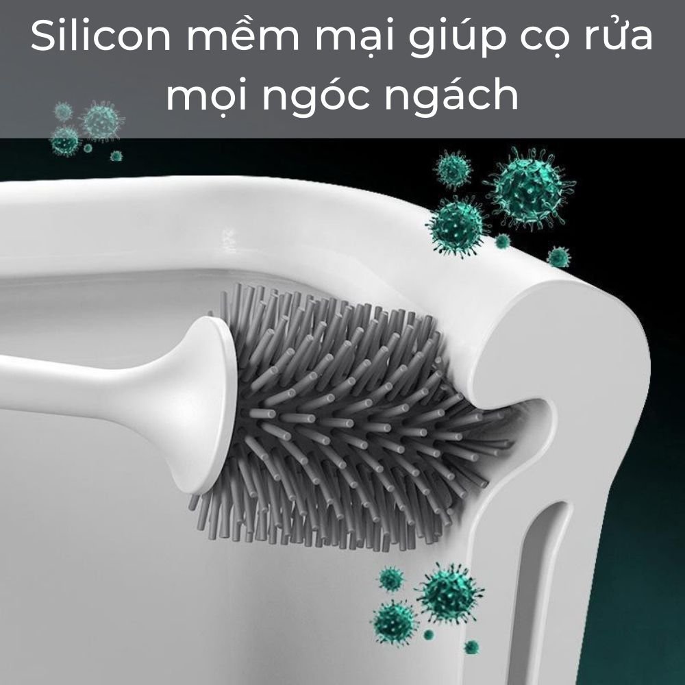 Chổi Cọ Vệ Sinh OENON Chính Hãng Kèm Kệ Để Chổi Cọ Rửa Toilet Thông Minh (Tặng Miếng Dán Dự Phòng )