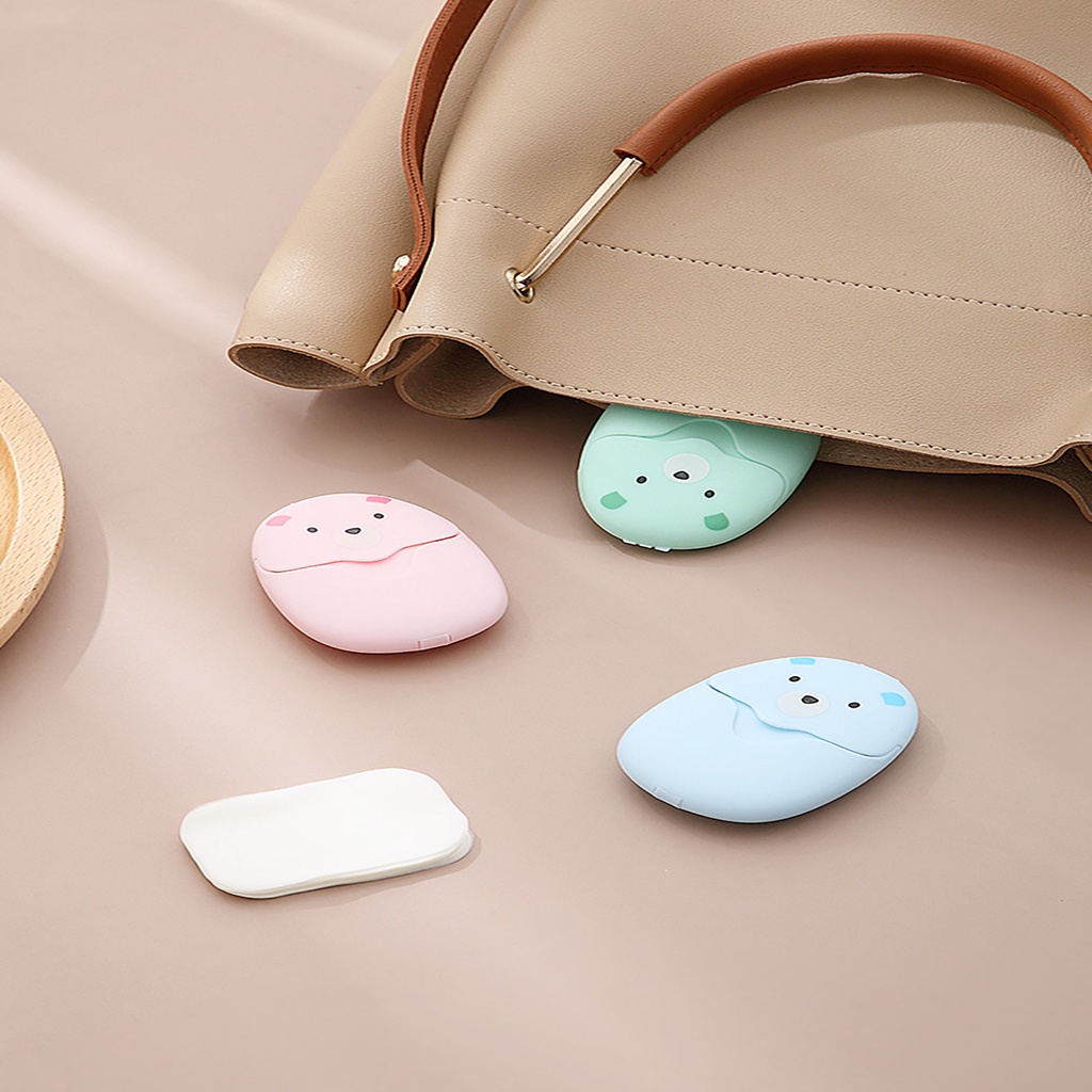 Xà Phòng Giấy Rửa Tay Xà Bông Khô Mini Bỏ Túi Du Lịch Tiện Lợi Hộp 50 Miếng Dễ Thương Cute Giá Rẻ Thơm Quần Áo