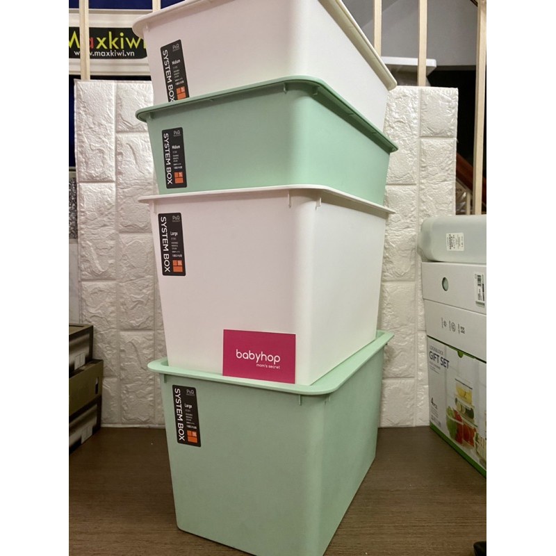 Thùng nhựa đựng đồ có nắp Lock&Lock COLOR SYSTEM BOX P-1531 Size L 20L, P-1530 Size M 7L Hàng P&Q - BABYHOPSG