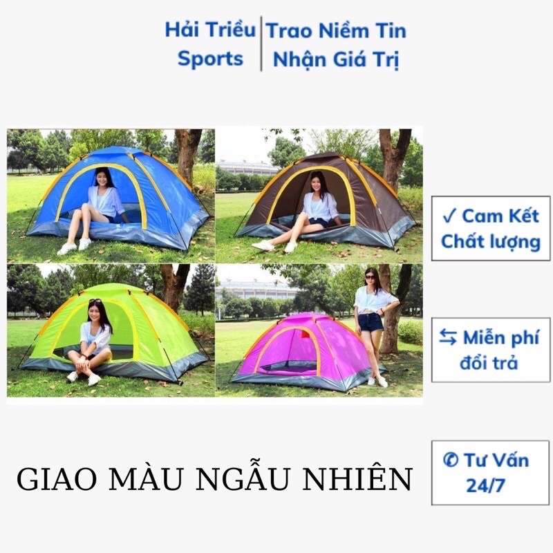Lều giã ngoại, Lều cắm trại tự bung 2 cửa chống thấm, có lớp màn chống muỗi (2m x1.5m)