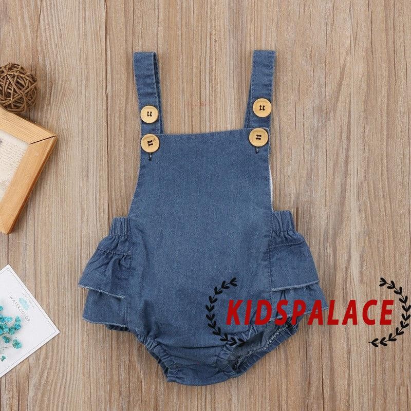 Set Áo Liền Quần Denim Cho Bé Gái