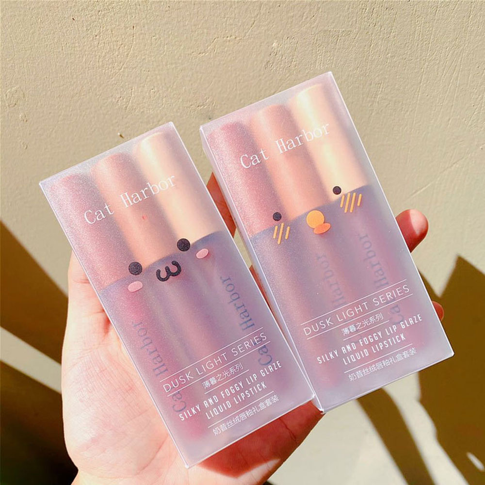 Hộp 3 Son Môi Chống Thấm Nước Không Dính Thành Cốc Trang Điểm Tự Nhiên Dành Cho Nữ | BigBuy360 - bigbuy360.vn