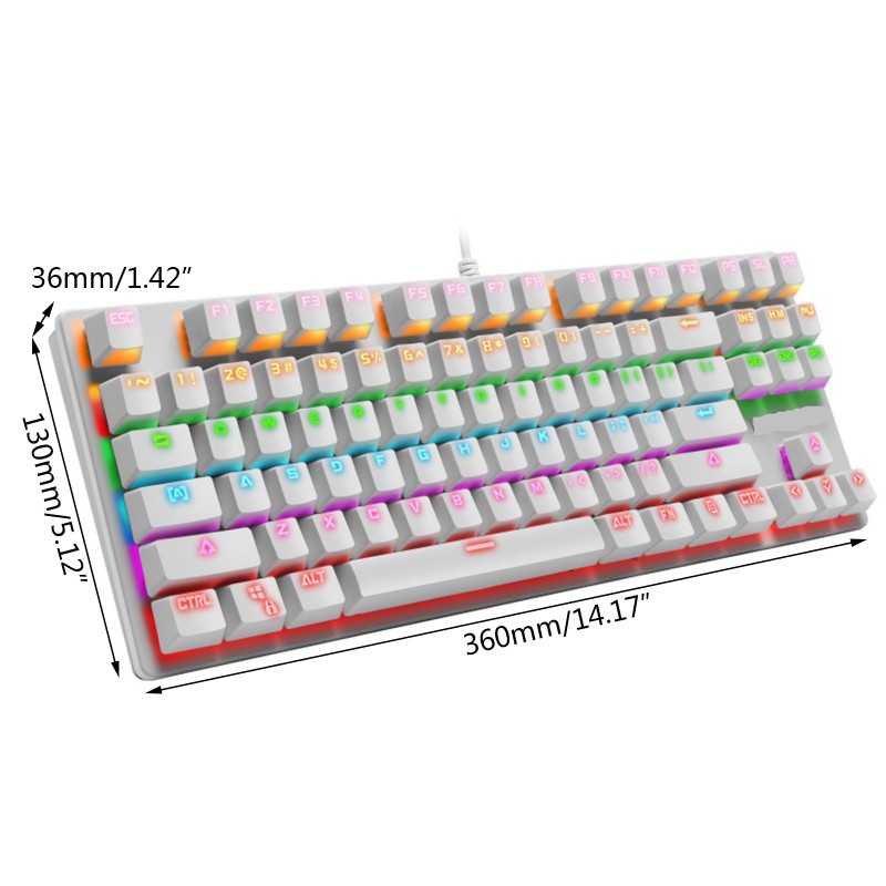 Bàn Phím Cơ Gaming 87 Phím Có Đèn Nền Rgb