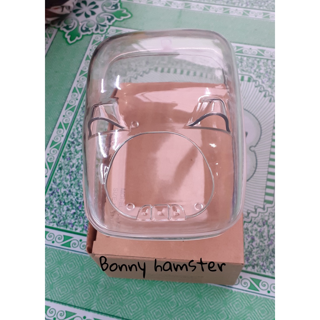 Nhà tắm mica gấu lớn dành cho hamster, sóc size 16*11*11 cm