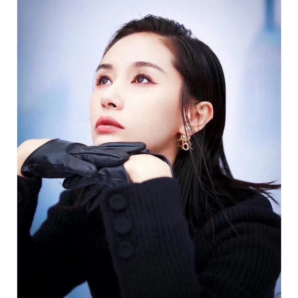 Khuyên Tai Tròn Khắc Chữ Dior Bằng Thép Titanium Thời Trang Cho Nữ