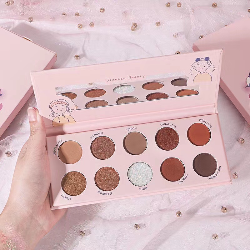 [Hàng mới về] Bảng phấn mắt Sianoau 10 màu long lanh quyến rũ chống thấm nước | BigBuy360 - bigbuy360.vn