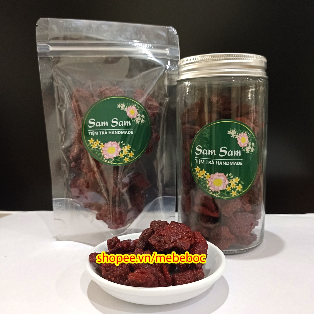 Dâu Tây Sấy Dẻo 100g để pha trà, ăn vặt healthy cho người ăn kiêng ăn chay &amp; mẹ bầu giúp no lâu giảm thèm ăn