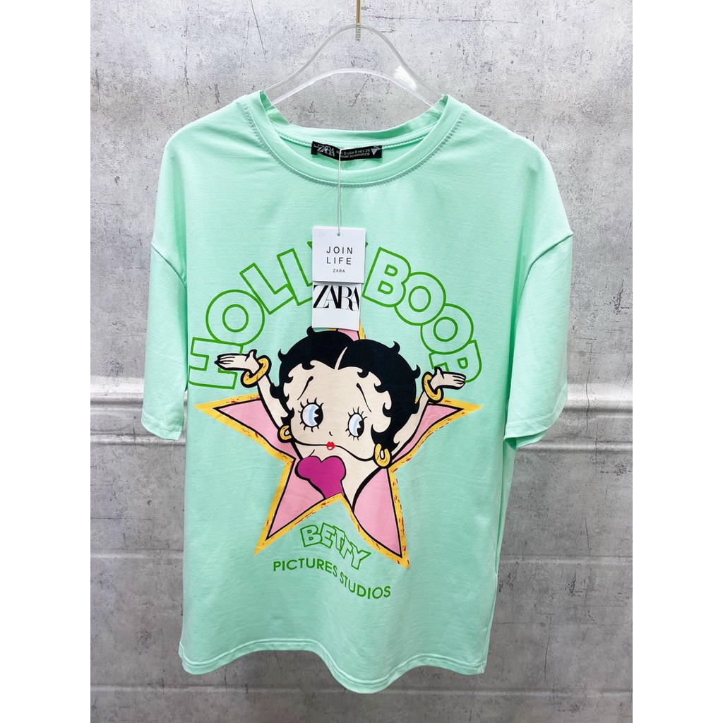 (FREE SHIP) ÁO PHÔNG IN CHỮ BETTY BOOP MÀU SẮC TƯƠI TẮN HÌNH IN NGỘ NGHĨNH