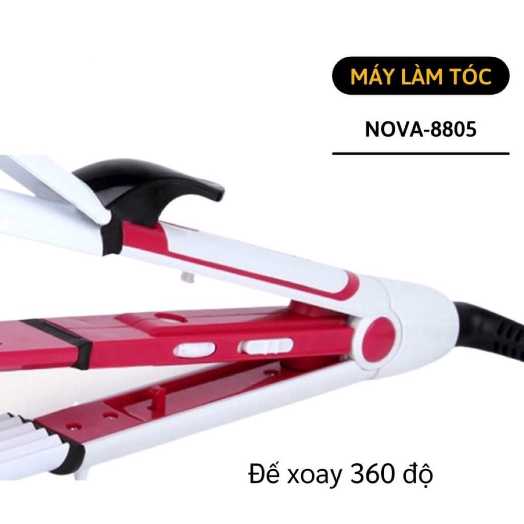Máy uốn bấm duỗi tóc 3 in 1 Nova Sh-8805 cao cấp - Máy tạo kiểu tóc chuyên nghiệp