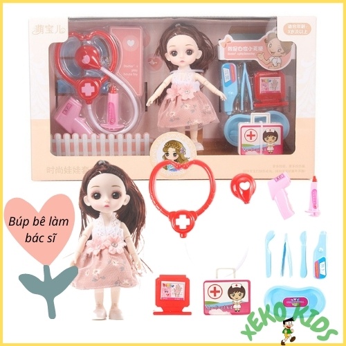 Bộ đồ chơi búp bê công chúa, búp bê chibi cho bé gái 2 3 4 5 6 7 8 tuổi. Trò chơi nhập vai cho con gái XEKO9