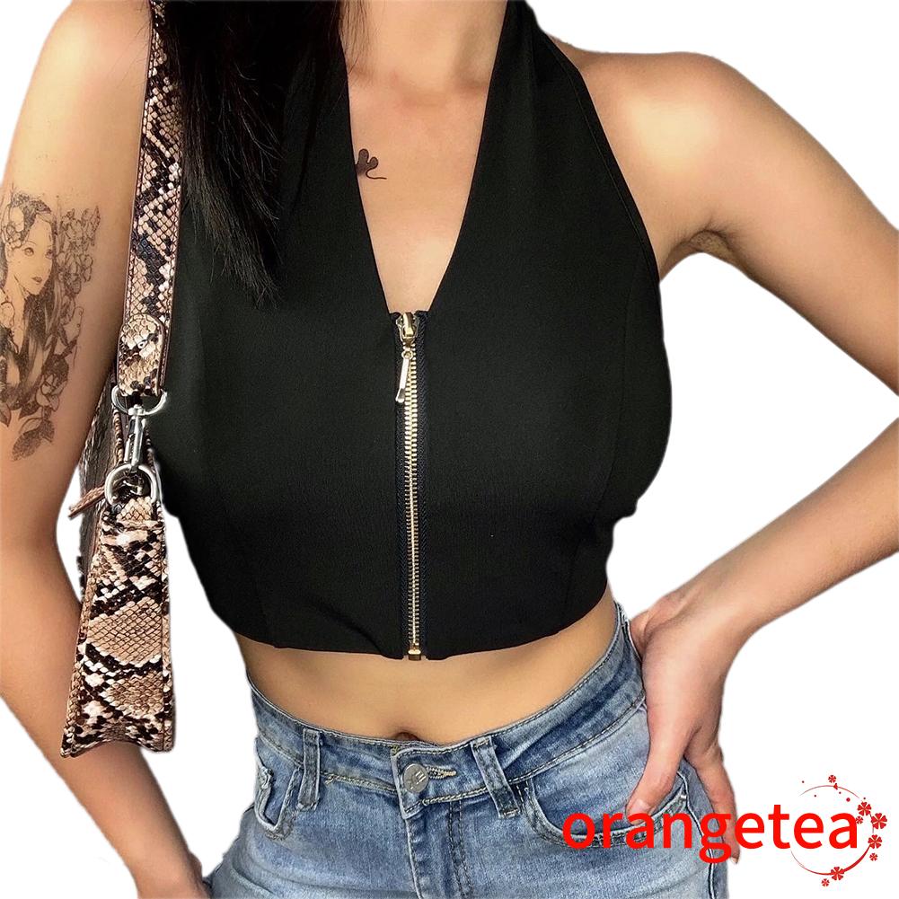 Áo Thun Ba Lỗ Hở Lưng Thiết Kế Cổ Xẻ Sâu Siêu Gợi Cảm Cho Nữ
