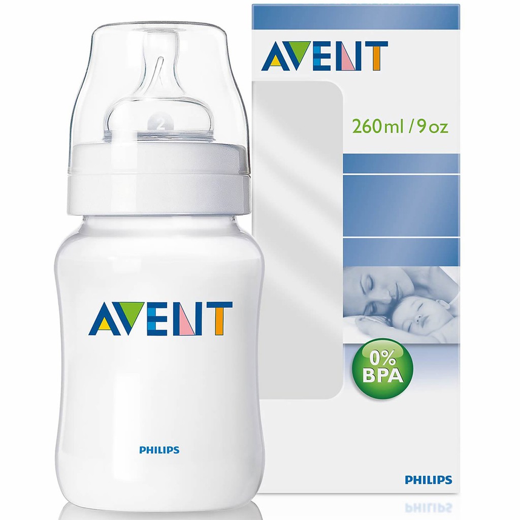 Bình sữa Philips Avent 260ml SCF693/13 (1-6 tháng) mô phỏng tự nhiên giống với bầu ngực mẹ không chứa BPA