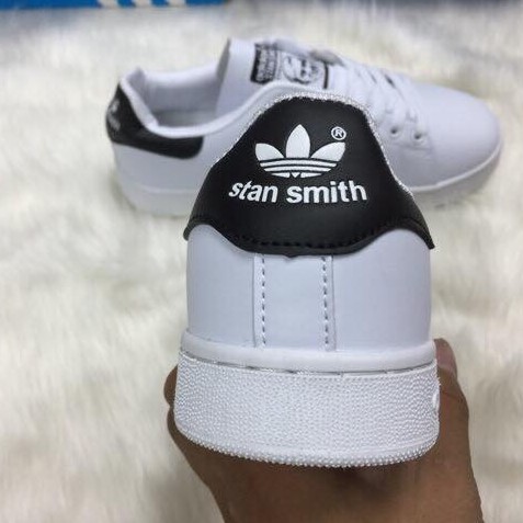 Giày Sneaker Nam Nữ Adidas Stansmith Trắng Gót Đen