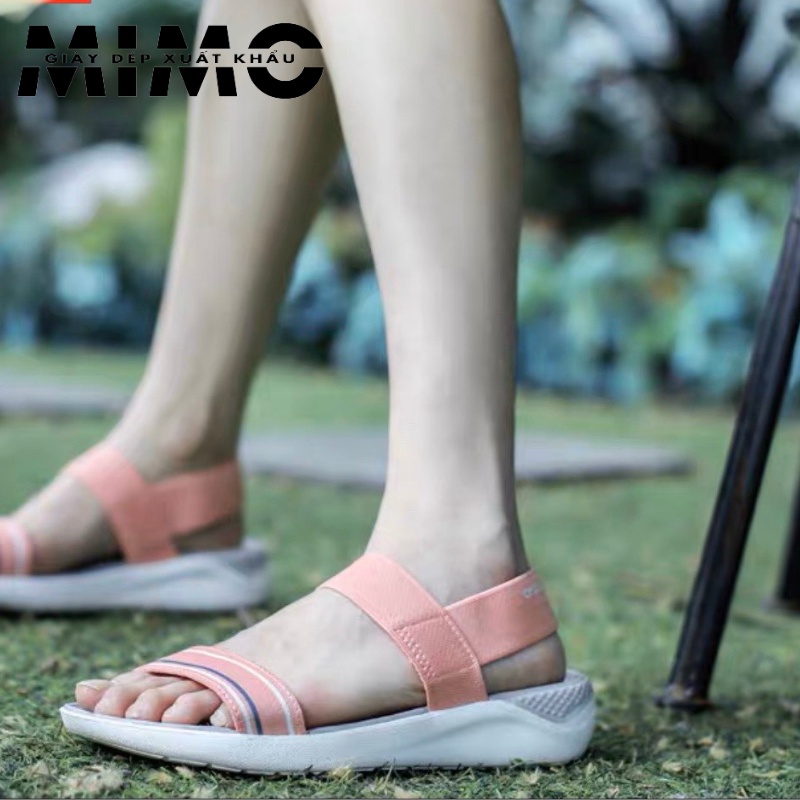 Sandal nữ Literide - Dép quai hậu thời trang màu ghi cam êm nhẹ, form ôm chân