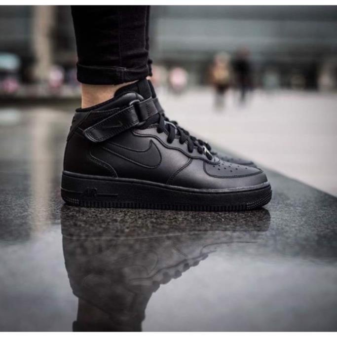 - Giày Nike Air Force 1 Mid "Triple Black" - Hàng chính hãng - Voss Authentic 💝 ️🎖️