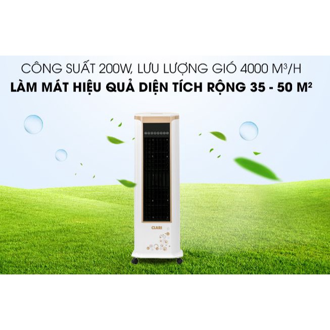 Quạt điều hòa hơi nước làm mát Clari FL-926-2 Công suất 200W, Bình nước 14 lít, Bảo hành 12 tháng