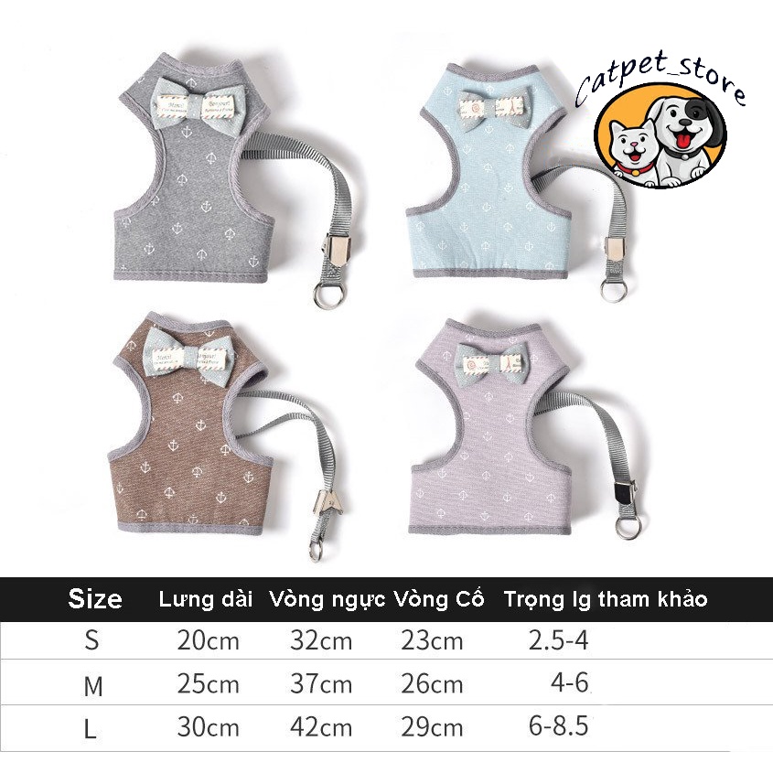 Yếm dây thú cưng kiểu dáng Hàn Quốc,yếm dây dắt chó mèo đi dạo