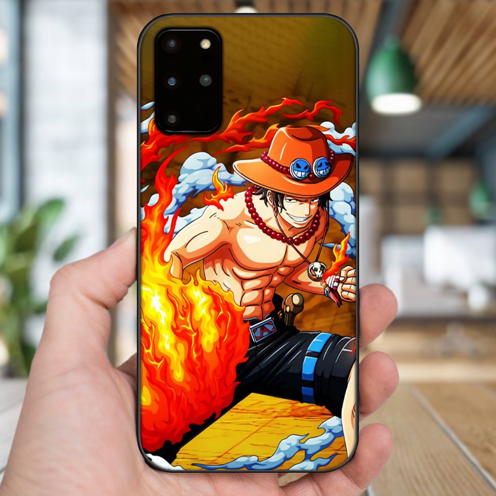 Ốp lưng Samsung S20 Plus viền đen in hình Ace One Piece