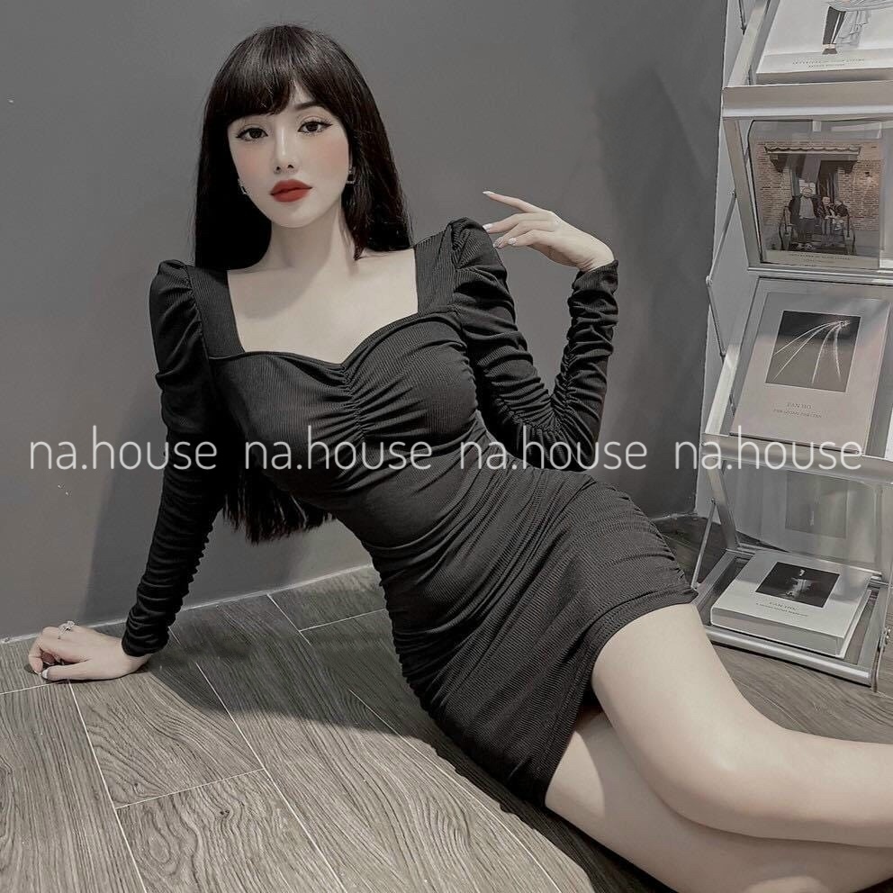 ĐẦM BODY ĐEN ĐI CHƠI DỰ TIỆC NAHOUSE VÁY GÂN TAY DÀI THIẾT KẾ ĐẸP SANG TRỌNG VÀ TÔN DÁNG