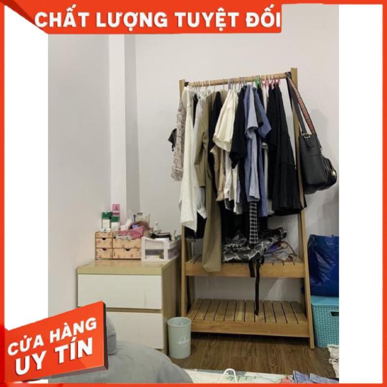 Kệ treo quần áo chữ A 2 tầng, giá treo quần áo gỗ MDF cao cấp