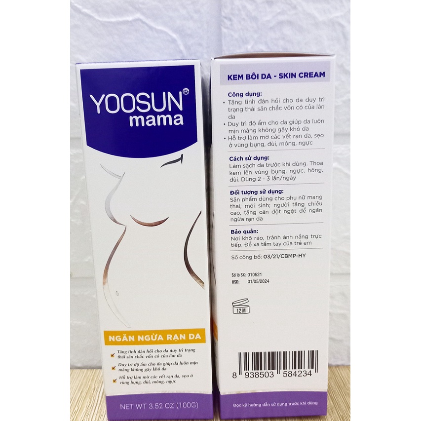Kem bôi rạn da Yoosun mama, cho bà bầu, sau sinh