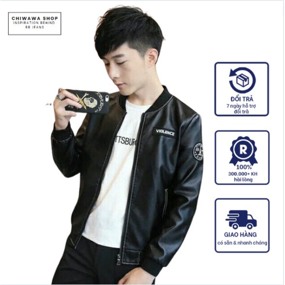 Áo khoác da nam nữ Violen Hàn Quốc giá rẻ chỉ có tại Panda Store