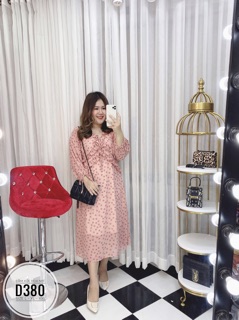 Bigsize Đầm xòe hoa nhí D380