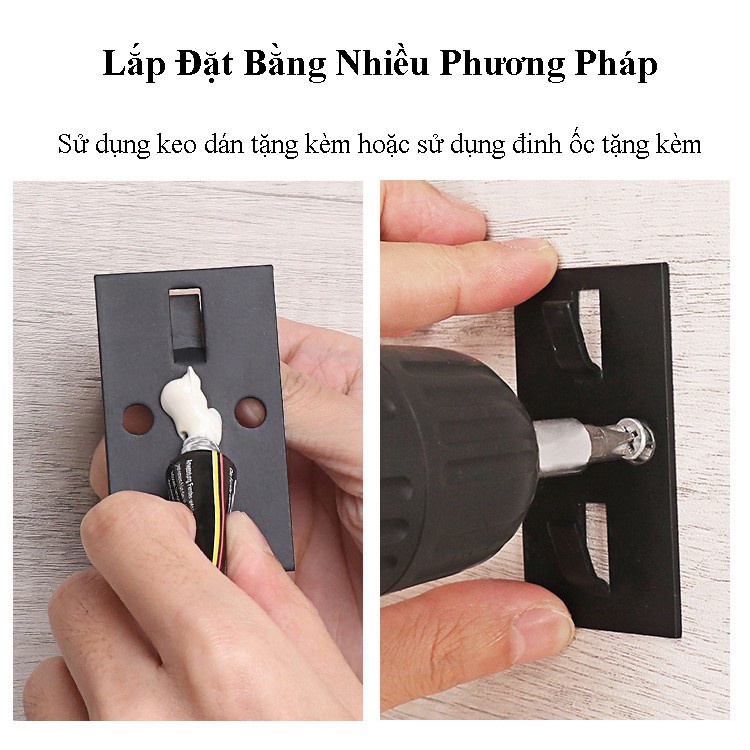 Kệ đựng gia vị treo tường nhà bếp, phòng tắm đa năng sử dụng keo dán siêu chắc không cần khoan đục.