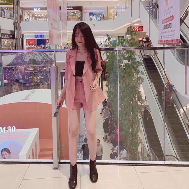 Sét áo vest kèm áo trong và short ngắn + Ảnh thật