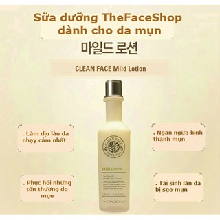 Sữa dưỡng da mụn TheFaceShop Clean Face Mild Lotion 130ml
