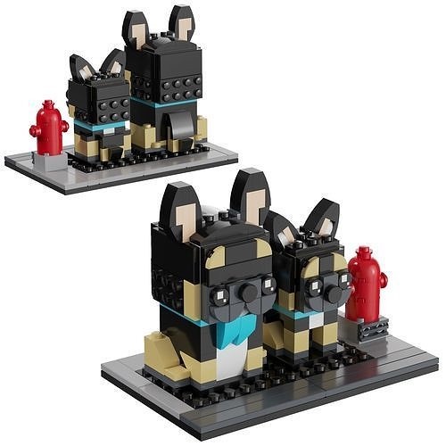 Lego 40544 Brickheadz French Bulldog & Puppy - Cún Pháp