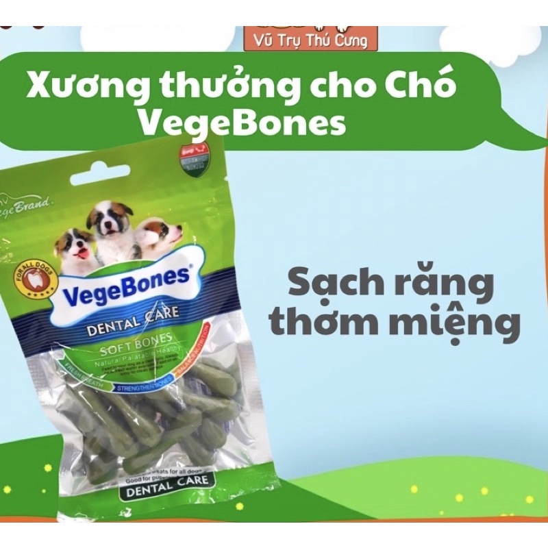 Xương thưởng mềm cho Chó gặm sạch răng, bổ sung dinh dưỡng, Xương thưởng VegeBones cho Chó Đảo Chó mèo