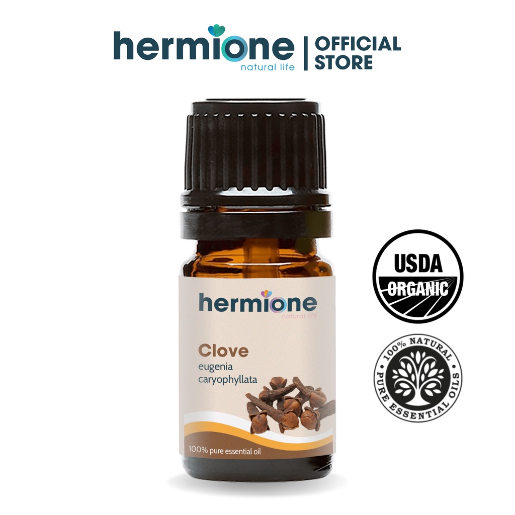 Tinh Dầu Đinh Hương Clove Hermione Natural Life, 100% Thiên Nhiên Nguyên Chất, Thơm Dịu Nhẹ, Xông Thơm Phòng, Có COA