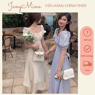 Váy đầm voan dài thắt nơ lưng tiểu thư- jangmina shop