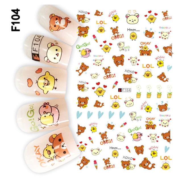 MIẾNG DÁN MÓNG TAY NAIL STICKER TRÁNG TRÍ HOẠT HÌNH CARTOON 0YE794-18