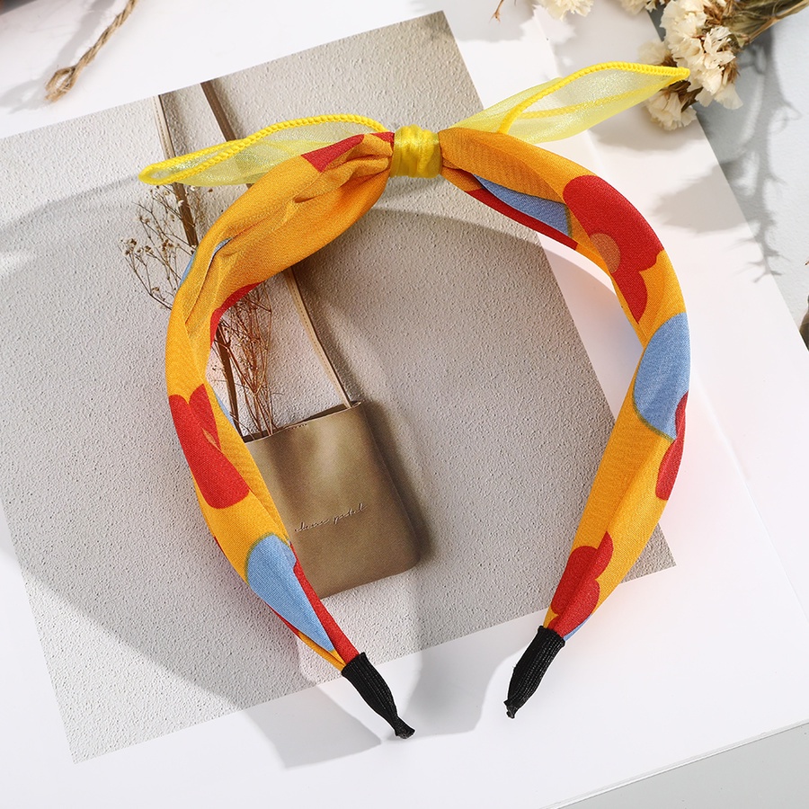 Cài tóc vải lưới thắt nơ họa tiết hoa phong cách Hàn Quốc cho nữ