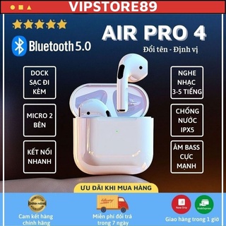 Tai nghe pro 4 🌟 tai nghe bluetooth pro 4 / pro 4 mini đổi tên định vị - không dây dùng cho ios - android