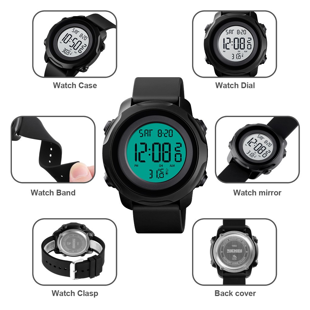 SKMEI 1682 Body Temperature Fashion Outdoor Sport Watch | BigBuy360 - bigbuy360.vn