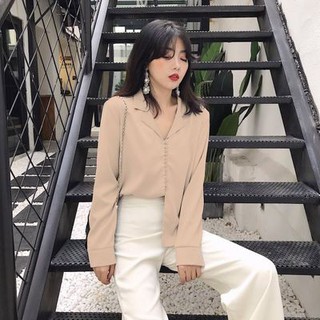 Áo sơ mi lụa satin cổ bẻ (ỎDRER)