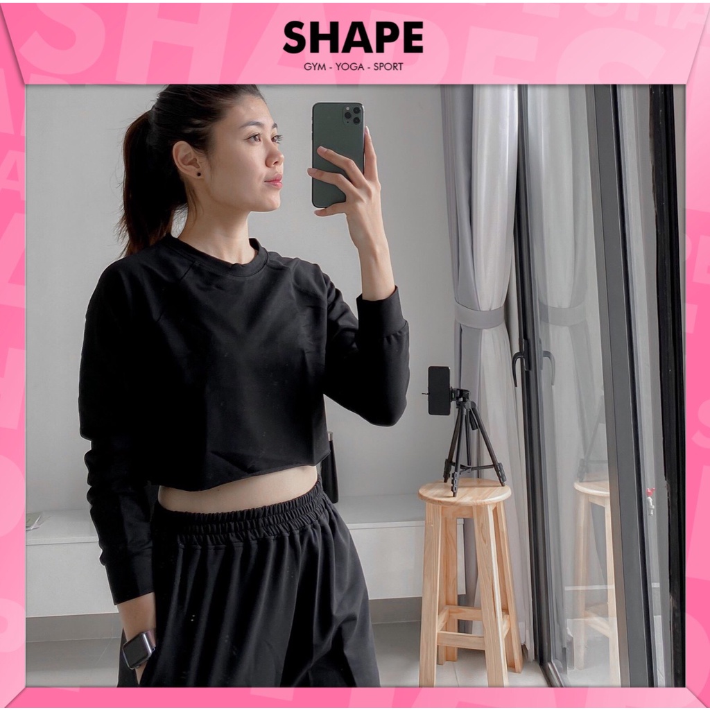 Áo croptop thể thao Shape thun dài tay basic [C142]