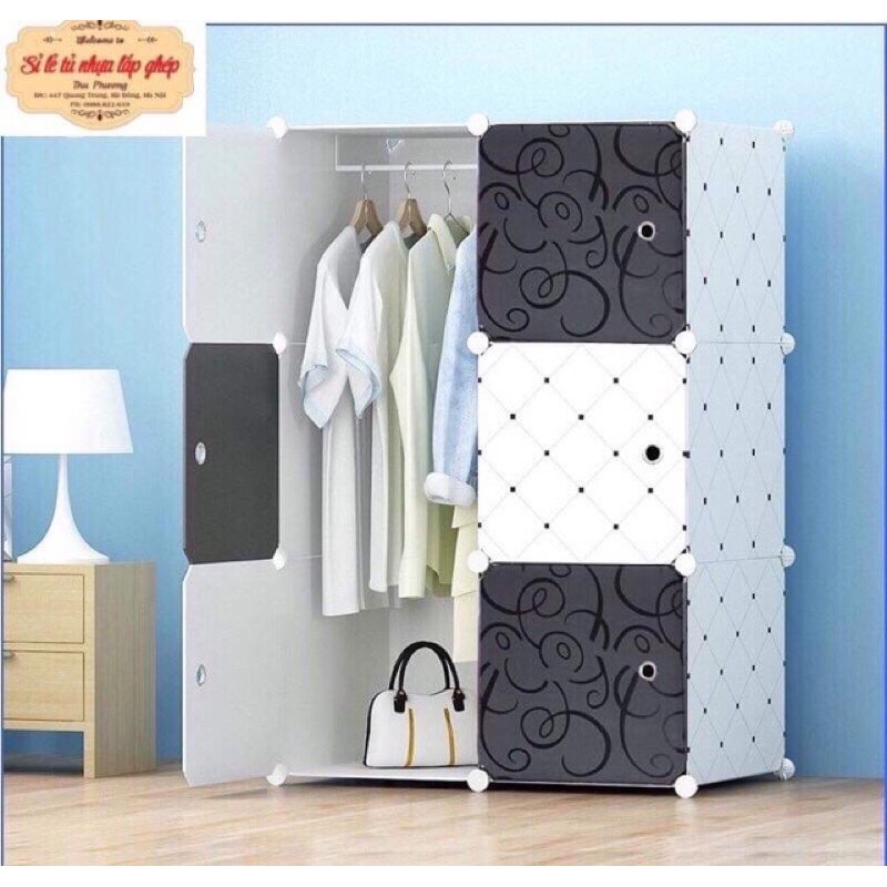 Tủ quần áo treo đa năng 6 ô. Tặng kèm 1 treo đồ