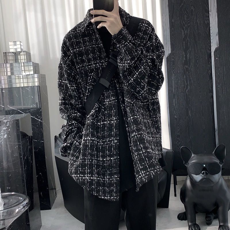 Áo sơ mi nam form rộng Áo sơ mi nam form rộng chất dạ tweet mặc đi học đi chơi thời trang ulzzang hàn quốc